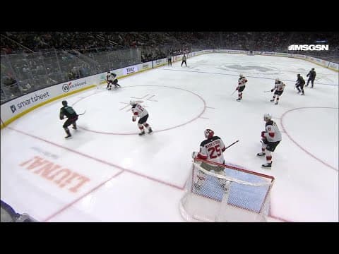 Ryker Evans scores a goal against the New Jersey Devils
