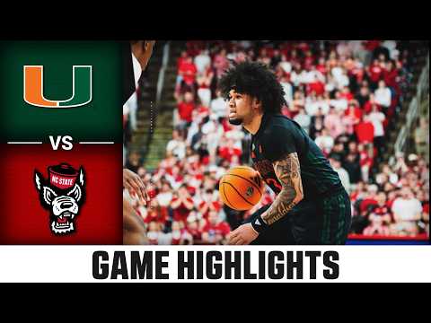 Miami vs. NC State Game Highlights | 2025-26 ACC Men's Basketball