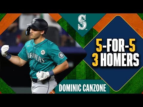 The Mariners first three-homer game since 2019 belongs to Dominic Canzone πͺ (5-FOR-5!)