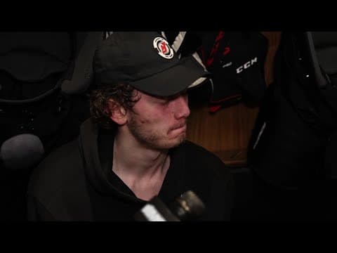 Luke Hughes, Dillon, Hischier, Keefe speak to media after 2-1 loss to Vancouver