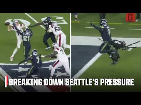 FILM BREAKDOWN on Uchenna Nwosu’s INT return for TD for Seahawks | Super Bowl Live