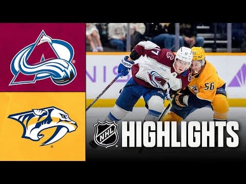 NHL Highlights | Avalanche vs. Predators | November 22, 2025