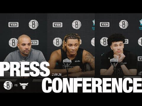Jordi Fernández, Noah Clowney and Nolan Traore on Nets Victory vs. Chicago