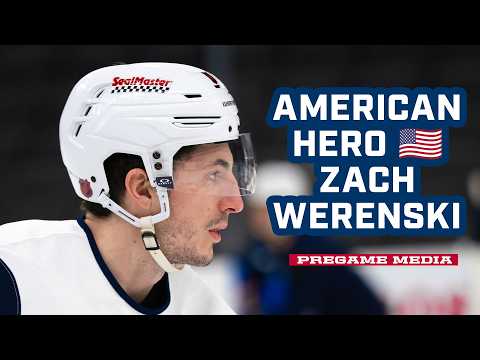 American Hero Zach Werenski is READY TO GO Tonight in Boston! ๐บ๐ธ โญ๏ธ | Pregame Media