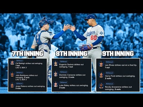 STRONG FINISH! 💪 Dodgers strike out NINE STRAIGHT batters to end the game! 😱