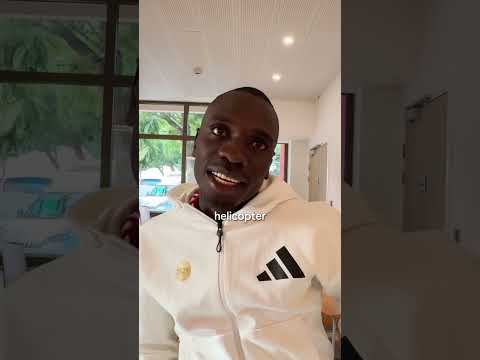 Emmanuel Wanyonyi nervous before his first helicopter ride with Tebogo and Simbu #AthleticsAwards