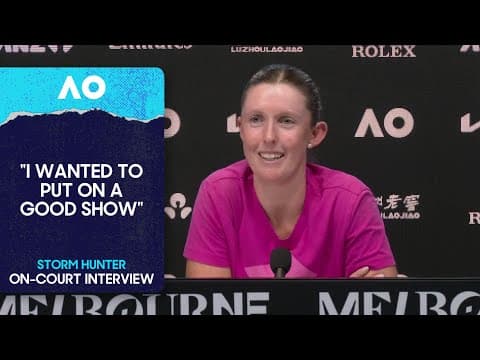 Storm Hunter Press Conference | Australian Open 2026 First Round