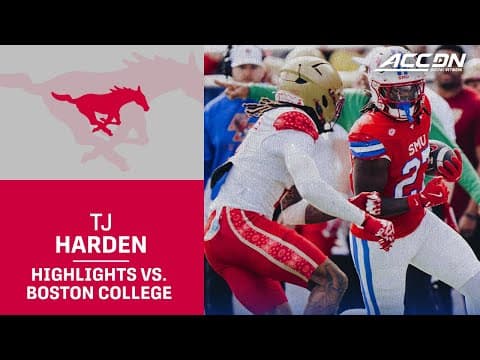 SMU RB TJ Harden Highlights vs. Boston College