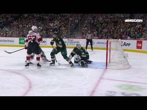Jesper Bratt scores a goal against the Minnesota Wild