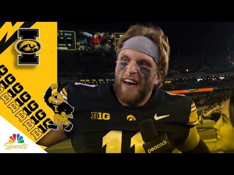 Mark Gronowski commends Iowa’s offensive line after Penn State win | Big Ten on NBC