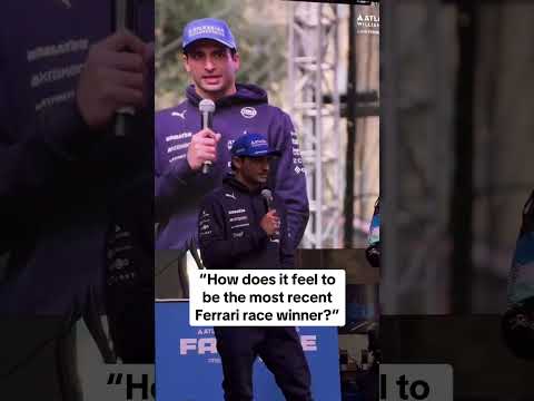 Carlos Sainz's reaction to this question in Las Vegas 😭 (via @izziealvarez/IG)