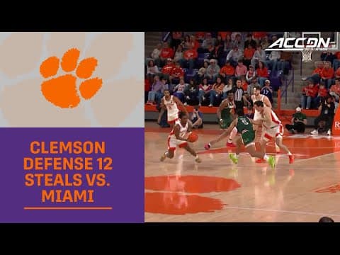 Clemson Defense Has 12 Steals vs. Miami