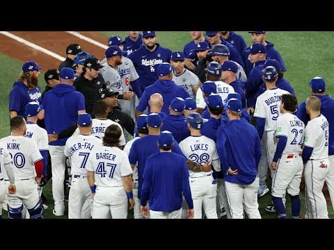 Benches clear in 2025 World Series Game 7 (Dodgers vs. Blue Jays)