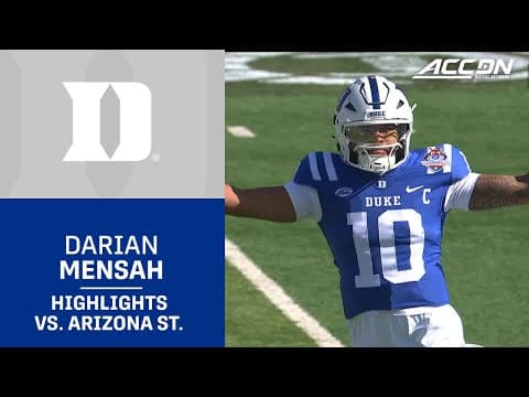 Duke QB Darian Mensah Sun Bowl Highlights vs. Arizona State