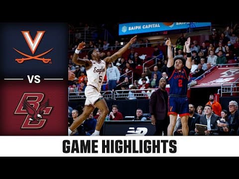 Virginia vs. Boston College Game Highlights | 2025-26 ACC Men's Basketball