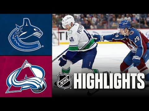 Canucks vs. Avalanche | NHL Highlights | December 02, 2025