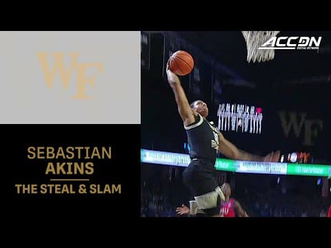 Wake Forest's Sebastian Akins With A Steal & Slam