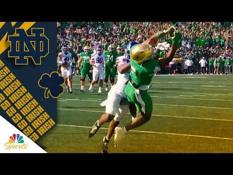 Will Pauling hauls in back shoulder pass from CJ Carr for Notre Dame touchdown | NBC Sports
