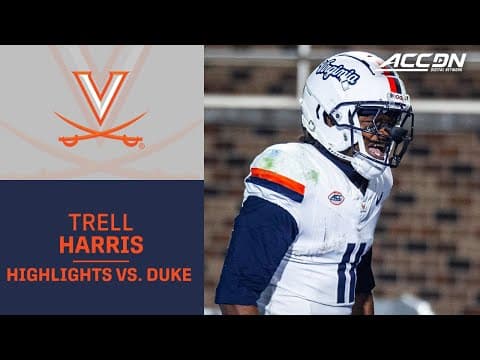 UVA Wide Receiver Trell Harris Highlights vs. Duke