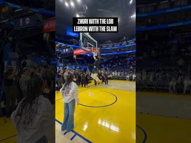 This moment between LeBron and Zhuri James 🥹 #lakers