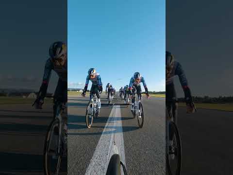 9 pro cyclists tow a plane to take-off! #cycling