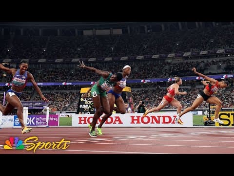 Russell, Stark, Kambundji break down wild women's 100m World Championship showdown | NBC Sports
