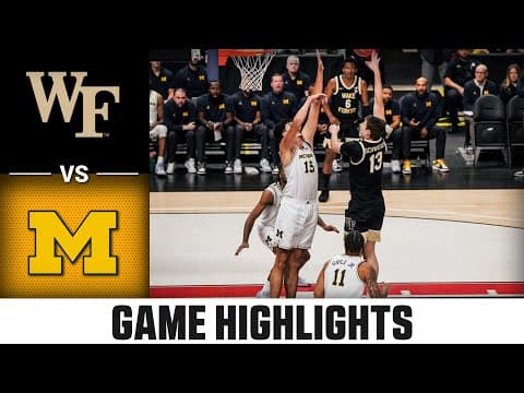 Wake Forest vs. Michigan Game Highlights | 2025-26Â ACC Men's Basketball