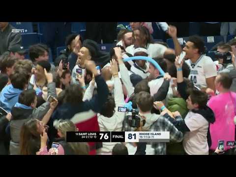 RHODE ISLAND FANS STORM COURT AFTER FIRST RANKED WIN SINCE 2017 | ESPN College Basketball