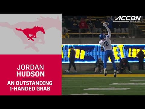 SMU's Jordan Hudson Makes An Outstanding 1-Handed Grab