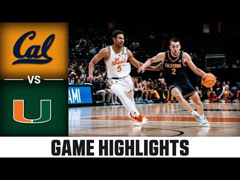 Cal vs. Miami Game Highlights | 2025-26 ACC Men's Basketball