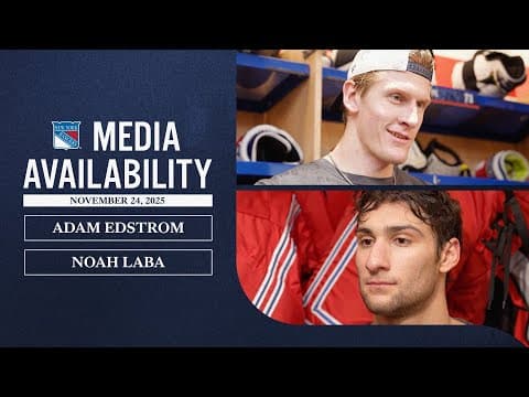 NYR Practice: Adam Edstrom & Noah Laba Media Availability | Nov. 25, 2025