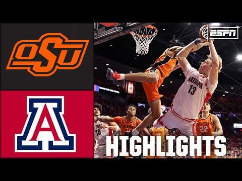 BIG-12 HISTORY MADE ✨Oklahoma State Cowboys vs. Arizona Wildcats | ESPN College Basketball