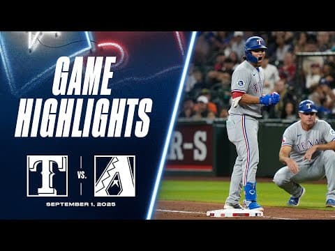 Rangers vs. D-backs Game Highlights (9/1/25) | MLB Highlights