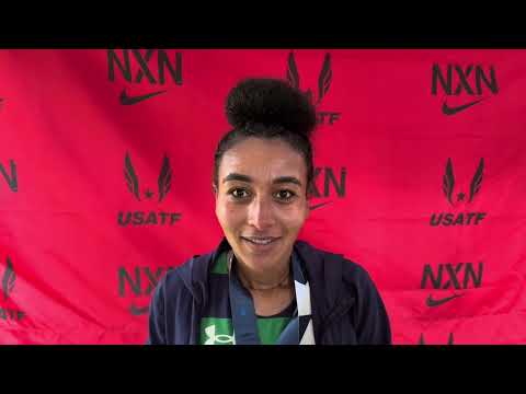 Weini Kelati after winning USATF Cross Country Championship at 10k