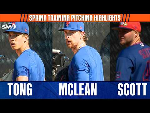 Nolan McLean, Jonah Tong, & Christian Scott work their bullpen sessions & more at Mets ST