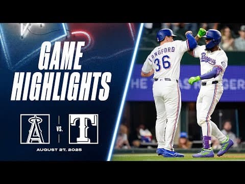 Angels vs. Rangers Game Highlights (8/27/25) | MLB Highlights