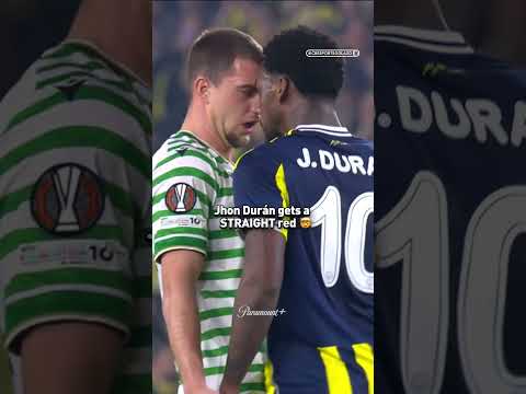 Jhon Durán sent off for the fifth time in his career in Fenerbahçe’s #UEL clash with Ferencváros 🟥
