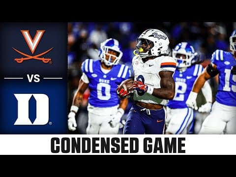 Virginia vs Duke Condensed Game | 2025 ACC Football