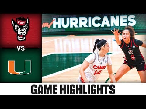 Nc State vs. Miami (Fl) Match Highlights | 2025 ACC Womens's Basketball