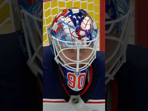 Who's the lucky charm behind Elvis' Team Latvia Goalie Mask? 🍀
