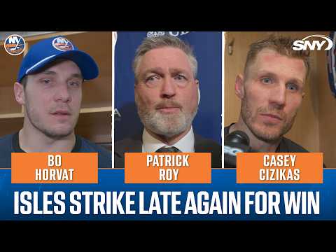 Patrick Roy, Bo Horvat and Casey Cizikas comment on Islanders' late goal to beat Devils