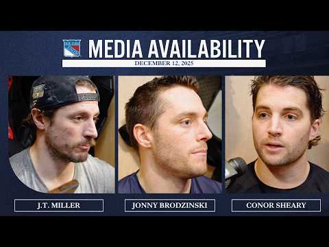NYR Practice: J.T. Miller, Jonny Brodzinski & Conor Sheary Media Availability | Dec. 12, 2025