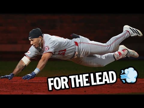 WOW 😲 Daylen Lile turns on the jets in extras with an INSIDE-THE-PARK HOME RUN for the Nationals 💨