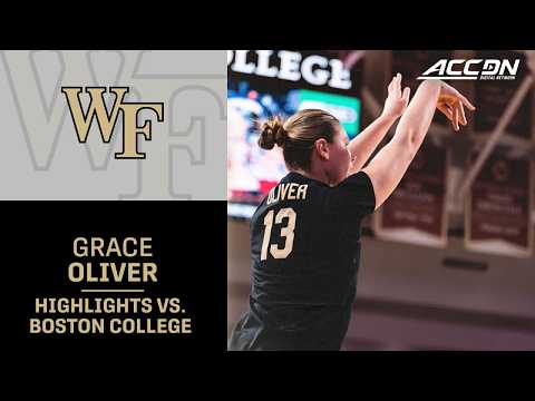 Wake Forest Sophomore Grace Oliver Highlights vs. Boston College