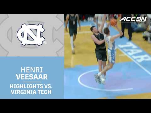North Carolina's Henri Veesaar Highlights vs. Virginia Tech