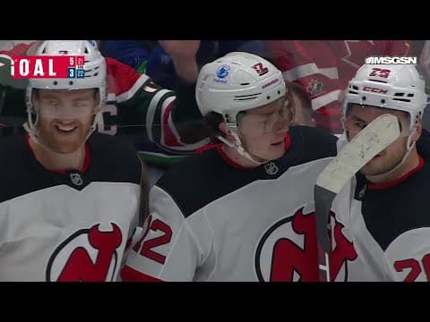 Cody Glass scores a goal against the Vancouver Canucks