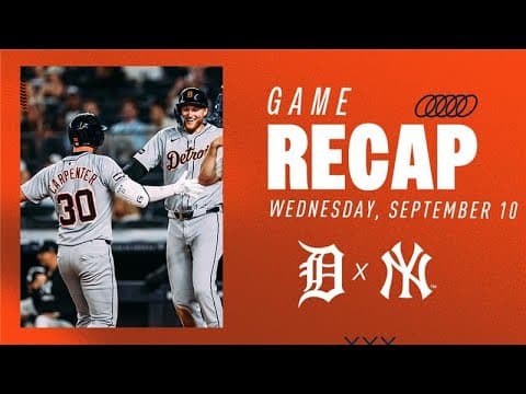 Game Highlights: Flaherty Tosses 5 Scoreless Innings, Tigers Power Surge in 11-1 Win | 9/10/25