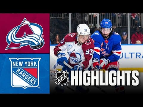 Avalanche vs. Rangers | NHL Highlights | December 06, 2025