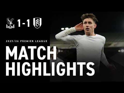 HIGHLIGHTS: Palace 1-1 Fulham | Trademark Cairney Goal Grabs Equaliser 🤩