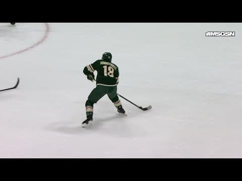 Marcus Foligno scores a powerplay goal against the New Jersey Devils
